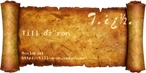 Till Áron névjegykártya